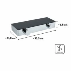 Baliv Thermostat-Duscharmatur DU-2071 Schwarzglas-Chrom -Badezimmerprodukte Geschäft 048122122220 VM01 281021 L