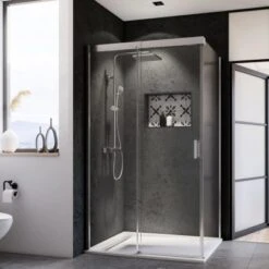 Breuer Seitenwand Für Schiebetür Panorama Chrom Klarglas 90 Cm