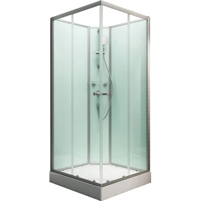 Schulte Komplettduschkabine Korfu II Alu-Natur Hellgrün 89x89x202 Cm 4 Schulte Komplettduschkabine Korfu II Alu-Natur Hellgrün 89x89x202 Cm – Bild 2