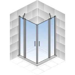 Schulte ExpressPlus Eckeinstieg 4-tlg. AlexaStyle2.0 Alunatur 80x80x192cm -Badezimmerprodukte Geschäft 32020 2053 4060991037672 5