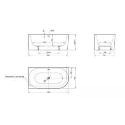Ottofond Badewanne Mince Corner XS Rechts 155 Cm X 80 Cm Weiß -Badezimmerprodukte Geschäft 4005489137007 3209 S 04