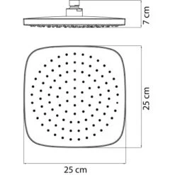 AquaSu Kopfbrause Olivia Eckig 25 X 25 Cm Chrom -Badezimmerprodukte Geschäft 4006596722773 722773 47