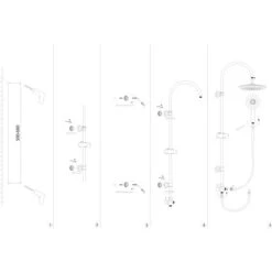 AquaSu Duschsystem Pitus Mit 4 Strahlarten Rund Chrom -Badezimmerprodukte Geschäft 4006596723336 723336 87