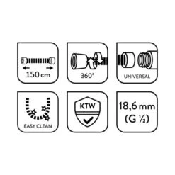 Baliv Brauseschlauch BSL-150.30 Für Handbrausen 150 Cm Silber -Badezimmerprodukte Geschäft 4007873314124 WEB03 260521