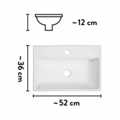 Baliv Aufsatzwaschbecken WBA-7020 Eckig 52 Mm X 36 Cm -Badezimmerprodukte Geschäft 4007874000798 VM01 170621