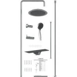 Schütte Überkopf-Brauseset Aquastar Umsteller Mittig Chrom-Anthrazit -Badezimmerprodukte Geschäft 4008431605012 2759 7