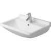 Duravit Waschbecken Starck 3 55 Cm Weiß Mit Überlauf Und 1 Hahnloch WonderGliss -Badezimmerprodukte Geschäft 4021534222795 001