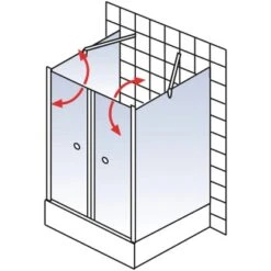 Schulte Pendeltür Als U-Kabine Alexa Style 2.0 Alu-Natur 192 Cm X 90 Cm -Badezimmerprodukte Geschäft 4060991018664 2053 AI 02