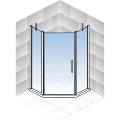 Schulte Fünfeckdusche Mit Drehtür Alexa Style 2.0 Chromoptik BxHxT 90x90x192 Cm -Badezimmerprodukte Geschäft 4060991019579 2053 04