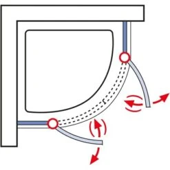 Schulte Runddusche Mit Drehtüren MasterClass BxTxH 80 X 80 X 200 Cm -Badezimmerprodukte Geschäft 4060991028076 2053 03
