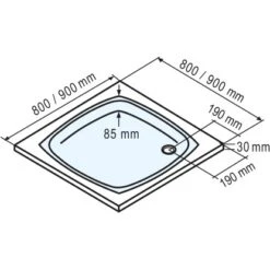 Schulte Duschwanne Eckig Flach Sanitäracryl 80 X 80 Cm -Badezimmerprodukte Geschäft 4060991034114 2053 6