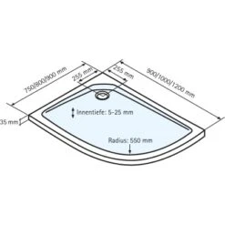 Schulte ExpressPlus Duschwanne Rund Extraflach Alpinweiß 75x90cm -Badezimmerprodukte Geschäft 4060991036941 2053 5