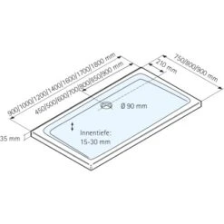 Schulte ExpressPlus Duschwanne Rechteck Extraflach Alpinweiß 75 X 90 Cm -Badezimmerprodukte Geschäft 4060991044458 2053 5