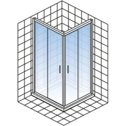 Schulte ExpressPlus Set Eckeinstieg Kristall/Trend Mit Duschwanne 185x80cm -Badezimmerprodukte Geschäft 4060991056970 2053 5