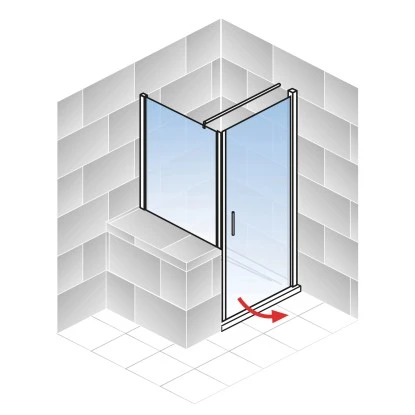 Schulte Sunny Drehtür Mit Verkürzter Seitenwand Echtglas Klar Alpinweiß 6 Schulte Sunny Drehtür Mit Verkürzter Seitenwand Echtglas Klar Alpinweiß – Bild 4
