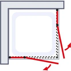 Schulte Eckeinstieg 4-tlg. Toura Pendelbar Schwarz 200 X 90 X 90 Cm Klar Hell -Badezimmerprodukte Geschäft 4060991070129 2053 5