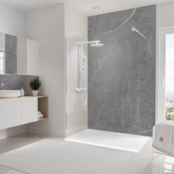 Schulte Duschrückwand DecoDesign Softtouch Stein Marmor-Grau 255 Cm X 150 Cm -Badezimmerprodukte Geschäft 4060991072512 2053 AB 01