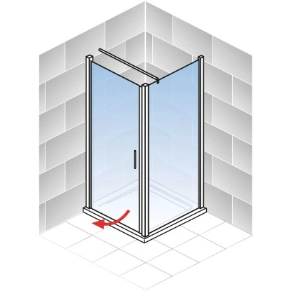 Schulte ExpressPlus Drehtür Mit Seitenwand Trend 2.0 Alu-Natur 200 Cm X 90 Cm 5 Schulte ExpressPlus Drehtür Mit Seitenwand Trend 2.0 Alu-Natur 200 Cm X 90 Cm – Bild 3