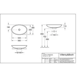 Villeroy & Boch Loop & Friends Aufsatzwaschbecken 58,5 Cm Pergamon Mit ÜL CPlus -Badezimmerprodukte Geschäft 4123 vbtz 515100 515101 5 2