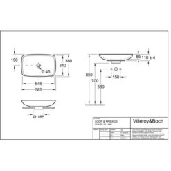 Villeroy & Boch Loop & Friends Aufsatzwaschbecken 58,5 Cm Pergamon Ohne ÜL CPlus -Badezimmerprodukte Geschäft 4123 vbtz 515400 515401 5