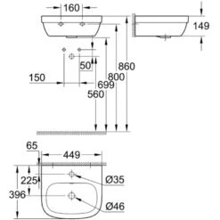 Grohe Handwaschbecken Euro Keramik PureGuard Alpinweiß 45 Cm -Badezimmerprodukte Geschäft 428750 1709 428750 ma