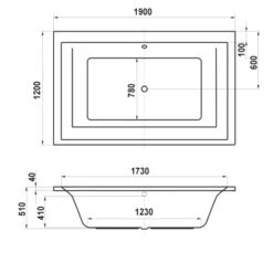 Ottofond Badewanne Space 190 Cm X 120 Cm Weiß -Badezimmerprodukte Geschäft 440866 3209 3
