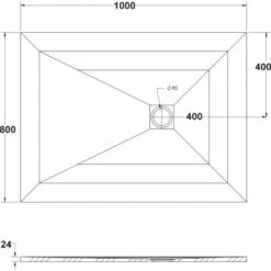 Ottofond Duschwanne Strato 100 Cm X 80 Cm X 2,4 Cm Anthrazit -Badezimmerprodukte Geschäft 440898 3209 4