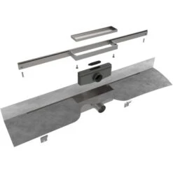 ESS Easy Drain Duschrinne M-Line 80 Cm Komplettset Sperrwasserhöhe 50 Mm -Badezimmerprodukte Geschäft 4850111 4850293 4850830 b1