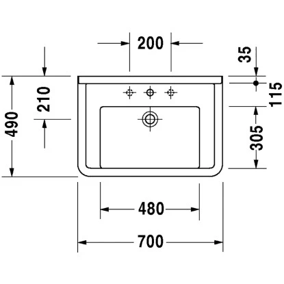 Duravit Möbelwaschbecken Starck 3 70 Cm Weiß Mit 1 Hahnloch 4 Duravit Möbelwaschbecken Starck 3 70 Cm Weiß Mit 1 Hahnloch – Bild 2