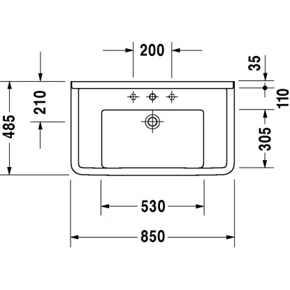 Duravit Waschbecken Starck 3 85 Cm Weiß 1 Hahnloch WonderGliss 4 Duravit Waschbecken Starck 3 85 Cm Weiß 1 Hahnloch WonderGliss – Bild 2