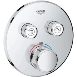 Grohe Thermostat Grohtherm SmartControl Mit 2 Absperrventilen Chrom Rund