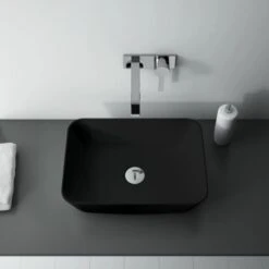 Maximus Aufsatzwaschbecken 45,5 Cm Reni Keramik Schwarz -Badezimmerprodukte Geschäft 5907546859640 4807 3