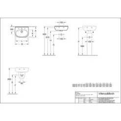 Villeroy & Boch Handwaschbecken Compact O.Novo 50 Cm Weiß Mit HL Mit ÜL CPlus -Badezimmerprodukte Geschäft 6045 536046 536047 53604 5