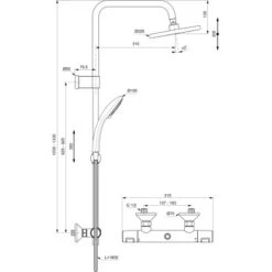 Ideal Standard Duschsystem Ceratherm T25 Chrom -Badezimmerprodukte Geschäft 611777 3049 4