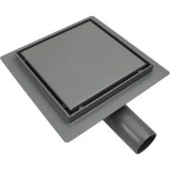 VerosanPro Duschrinne-Bodenablauf Nakia Quadratisch Matt Hellgrau 20 Cm X 20 Cm