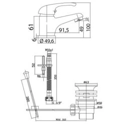 AquaSu Einhebelmischer-Waschbeckenarmatur Ottawa Chrom -Badezimmerprodukte Geschäft 654617 3711 2