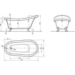 Freistehende Badewanne Azur 174,5 Cm X 83 Cm Weiß -Badezimmerprodukte Geschäft 675552 3209 4