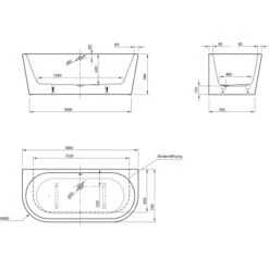 Ottofond Badewanne Modena 180 Cm Weiß -Badezimmerprodukte Geschäft 6755649 3209 3