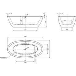 Freistehende Badewanne Latina 190 Cm X 94 Cm Weiß -Badezimmerprodukte Geschäft 675593 3209 3