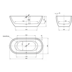 Freistehende Badewanne Carney 190 Cm X 89,5 Cm Weiß -Badezimmerprodukte Geschäft 675595 3209 3