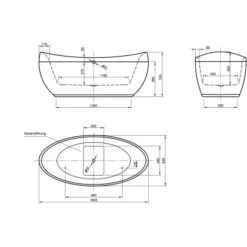 Freistehende Badewanne Ventura 180,5 Cm X 83,5 Cm Weiß 7 Freistehende Badewanne Ventura 180,5 Cm X 83,5 Cm Weiß -Badezimmerprodukte Geschäft 675600 3209 3