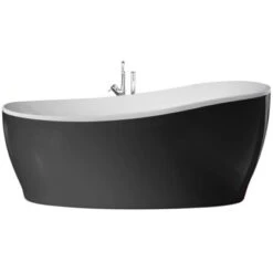 Freistehende Badewanne Aviva 180 Cm X 85 Cm Schwarz-Weiß 8 Freistehende Badewanne Aviva 180 Cm X 85 Cm Schwarz-Weiß -Badezimmerprodukte Geschäft 675610 3209 1