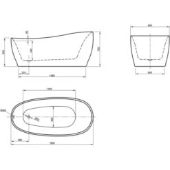Freistehende Badewanne Aviva 180 Cm X 85 Cm Schwarz-Weiß 9 Freistehende Badewanne Aviva 180 Cm X 85 Cm Schwarz-Weiß -Badezimmerprodukte Geschäft 675610 3209 4