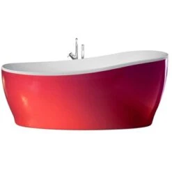 Freistehende Badewanne Aviva 180 Cm X 85 Cm Bordeaux-Weiß 8 Freistehende Badewanne Aviva 180 Cm X 85 Cm Bordeaux-Weiß -Badezimmerprodukte Geschäft 675614 3209 1