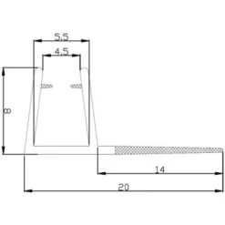 Vertikale Türabschlussdichtung 2er-Set 5 Mm Glasstärke -Badezimmerprodukte Geschäft 702397 4633 2