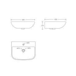 Verosan Waschtisch Rivo 60 Cm Weiß Matt -Badezimmerprodukte Geschäft 7411010 VM 01