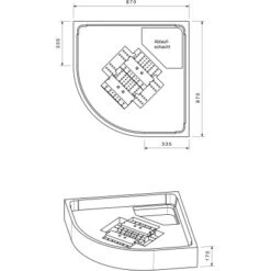Duschwannenträger Für Ottofond Kraton 90 Viertelkreis 90 Cm X 90 Cm -Badezimmerprodukte Geschäft 765744 4034 17014450 2
