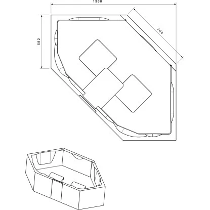 Badewannenträger Für Ottofond Aqaba Eckwanne Ohne Ablage 140 Cm X 140 Cm 4 Badewannenträger Für Ottofond Aqaba Eckwanne Ohne Ablage 140 Cm X 140 Cm – Bild 2