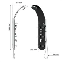 Eisl Duschpaneel Karibik 3 In 1 Mit Regendusche Sechs Massagedüsen Schwarz -Badezimmerprodukte Geschäft 7663602 2759 3