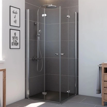 Breuer Eckeinstieg DrehfalttürElana Komfort Chrom Klarglas 80 X 80 Cm 3 Breuer Eckeinstieg DrehfalttürElana Komfort Chrom Klarglas 80 X 80 Cm